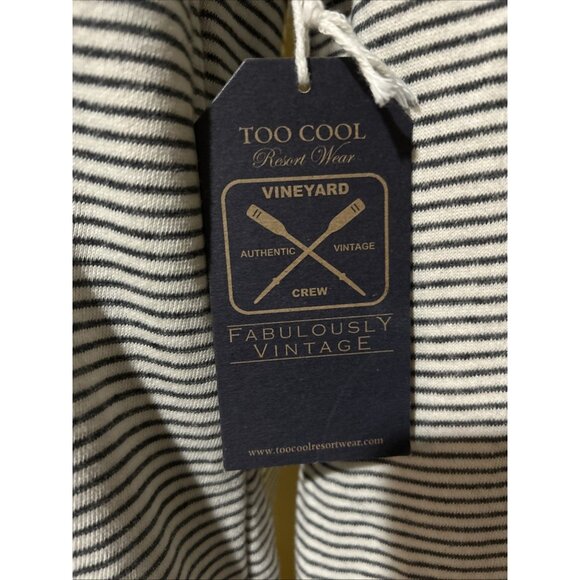 TOO COOL RESORT WEAR Pet Adopt Striped Beach French Terry Hoodie Sweatshirt XL - Picture 5 of 11